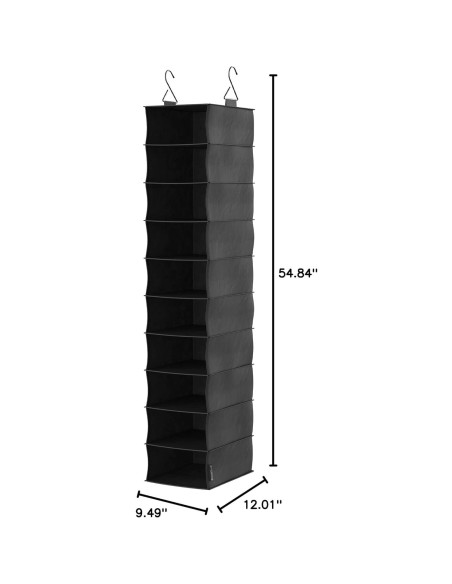 Organizador Colgante de Tela ClosetMaid 10 Estantes Negro Organizador Colgante de Tela ClosetMaid 10 Estantes Negro