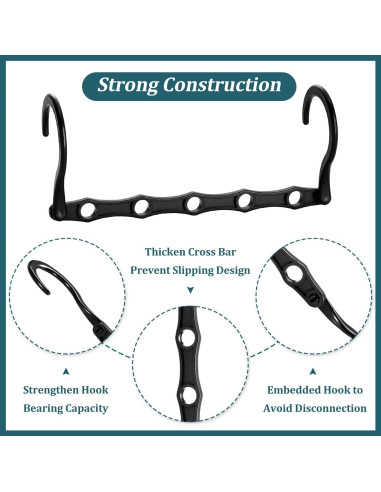 Perchas Mágicas AMKUFO 6 Piezas Ahorro de Espacio Negro