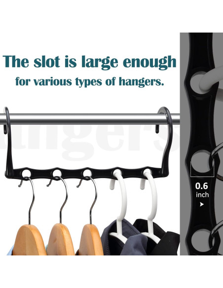 Perchas Mágicas AMKUFO 6 Piezas Ahorro de Espacio Negro Perchas Mágicas AMKUFO 6 Piezas Ahorro de Espacio Negro