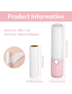 Mini Rodillo Quitapelusas Portátil Hpmjz 14x3.2 cm 1 Mango + 5 Recambios 2