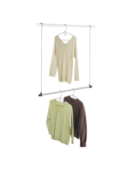 Varilla Doble para Closet Whitmor - Organizador Cromo 78.1cm Varilla Doble para Closet Whitmor - Organizador Cromo 78.1cm