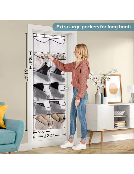 Organizador de Zapatos Colgante KIMBORA 12 Bolsillos Malla Blanco Organizador de Zapatos Colgante KIMBORA 12 Bolsillos Malla Blanco