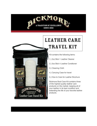 Kit de Cuidado de Cuero Bickmore para Viaje - Limpiador y Acondicionador