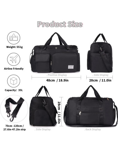 Bolsa de Deporte FIORETTO para Mujeres 37L con Compartimento