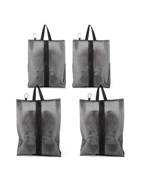 Paquete de 4 Bolsas Impermeables para Zapatos de Viaje HD050BK04SL Paquete de 4 Bolsas Impermeables para Zapatos de Viaje HD050BK04SL