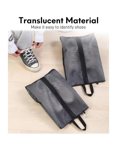 Paquete de 4 Bolsas Impermeables para Zapatos de Viaje HD050BK04SL Paquete de 4 Bolsas Impermeables para Zapatos de Viaje HD050BK04SL