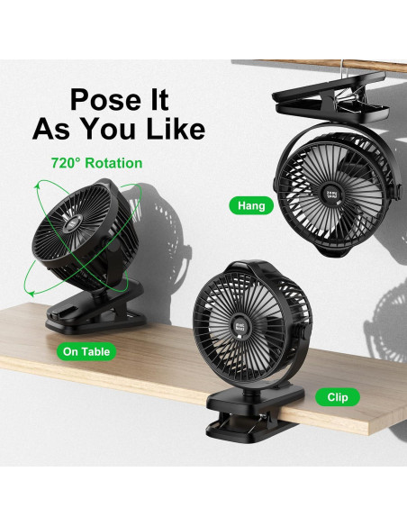 Ventilador Clip Minthouz MT-L018F-BL Recargable 8000mAh Ventilador Clip Minthouz MT-L018F-BL Recargable 8000mAh