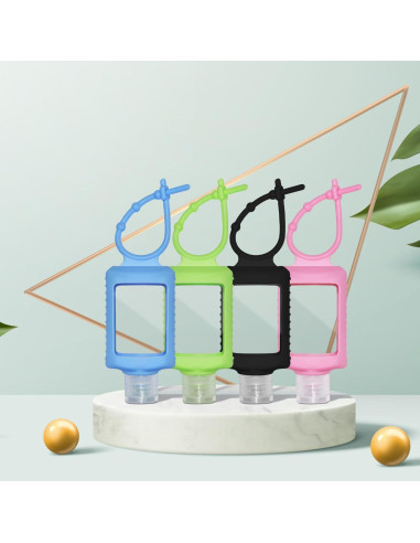 4 Botellas de Viaje JRINYE 60ml Silicona A Prueba de Fugas