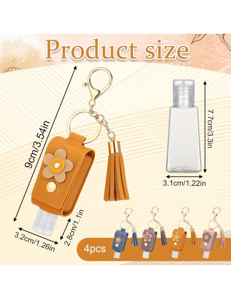 4 Llaveros Desinfectantes de Manos Alrhso 30ml Viaje PU 4 Llaveros Desinfectantes de Manos Alrhso 30ml Viaje PU