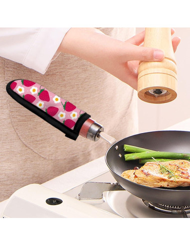 Conjunto 2 Fundas de Mango Floral de Fresa Coldinair - Resistente al Calor