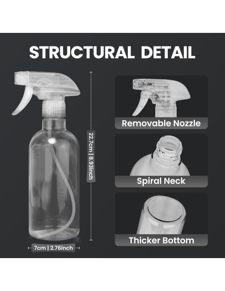 Botellas de Spray DIYSELF 500ml - 2 Paquete Ajustable Botellas de Spray DIYSELF 500ml - 2 Paquete Ajustable