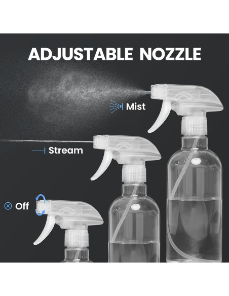 Botellas de Spray DIYSELF 500ml - 2 Paquete Ajustable Botellas de Spray DIYSELF 500ml - 2 Paquete Ajustable