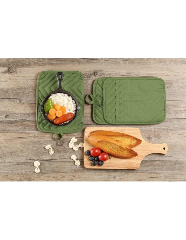 Soporte para Olla de Horno VEIKERY Algodón Verde 5 Piezas