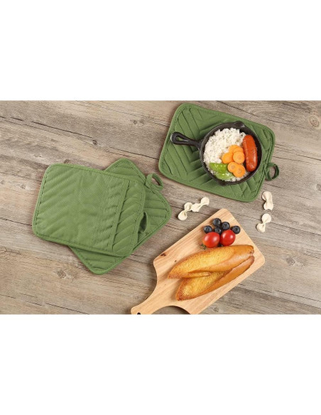 Soporte para Olla de Horno VEIKERY Algodón Verde 5 Piezas Soporte para Olla de Horno VEIKERY Algodón Verde 5 Piezas