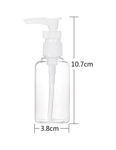 Botellas de Viaje 50 ml TecUnite - 6 Pack Transparentes con Embudo
