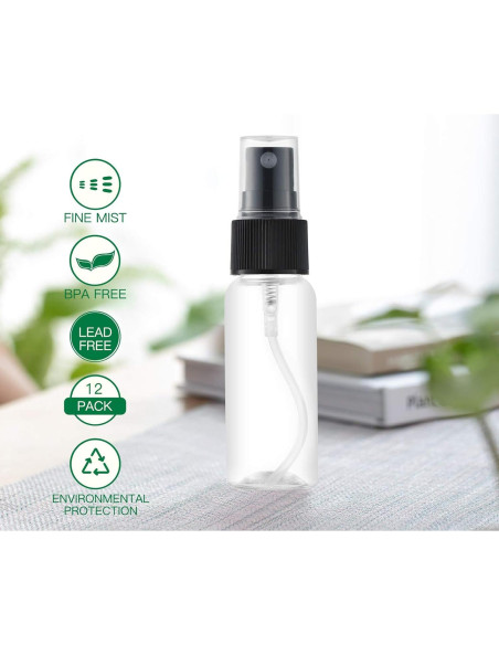 LISAPACK 12 Botellas Spray 30ml Viaje Plástico Transparente LISAPACK 12 Botellas Spray 30ml Viaje Plástico Transparente