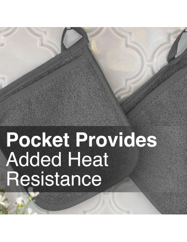 Agarradores de Cocina RITZ Pocket Mitt 2 Piezas Algodón Grafito