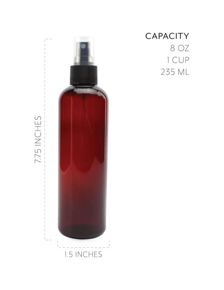 Botellas de Spray de Plástico Ámbar 8oz - Cornucopia Brands (Paquete de 6) Botellas de Spray de Plástico Ámbar 8oz - Cornucopia Brands (Paquete de 6)