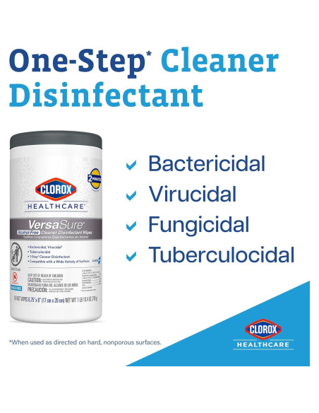 Toallitas Desinfectantes Clorox Healthcare VersaSure 110 Unidades Toallitas Desinfectantes Clorox Healthcare VersaSure 110 Unidades