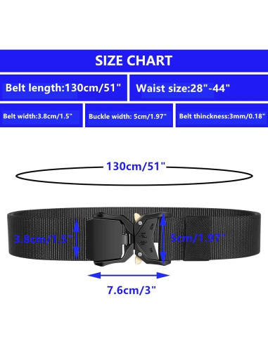 Cinturón Táctico Ginwee G-12 Nylon 130 cm Liberación Rápida
