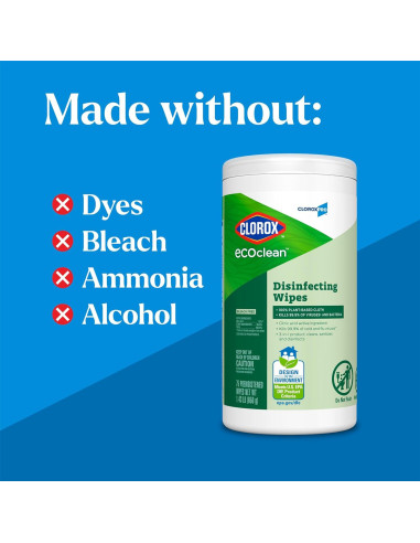 Toallitas Desinfectantes Clorox EcoClean 75 Unidades x 6 Paquetes