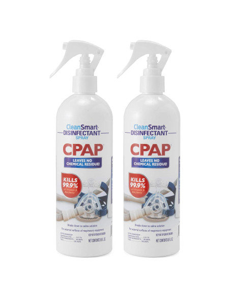CleanSmart Spray Desinfectante CPAP 16 oz Pack de 2 - 99.9% Bacterias CleanSmart Spray Desinfectante CPAP 16 oz Pack de 2 - 99.9% Bacterias