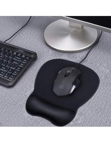 Almohadilla Ergonómica JIKIOU para Ratón con Soporte de Gel Negro