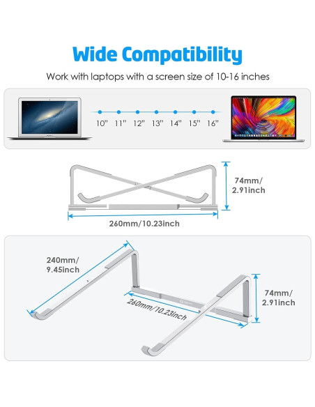 Soporte para Laptop WixGear Plegable Aluminio 10-15.6" Soporte para Laptop WixGear Plegable Aluminio 10-15.6"