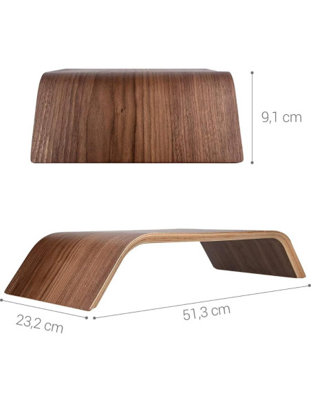 Soporte Elevador de Monitor Kalibri de Madera Nogal 51.3x23.2cm Soporte Elevador de Monitor Kalibri de Madera Nogal 51.3x23.2cm