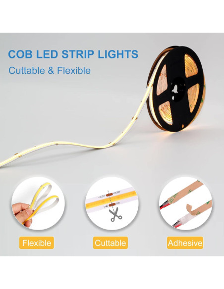 Tira de luces LED COB 5m 6000K LLTOP flexible cortable Tira de luces LED COB 5m 6000K LLTOP flexible cortable