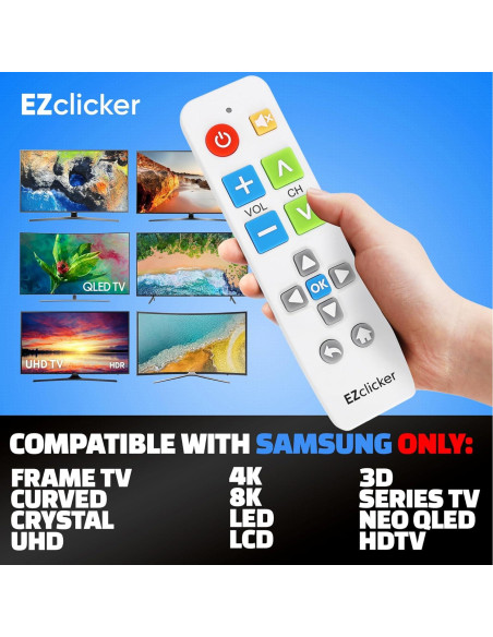 Control Remoto Samsung Blanco Botón Grande Fácil Uso Control Remoto Samsung Blanco Botón Grande Fácil Uso