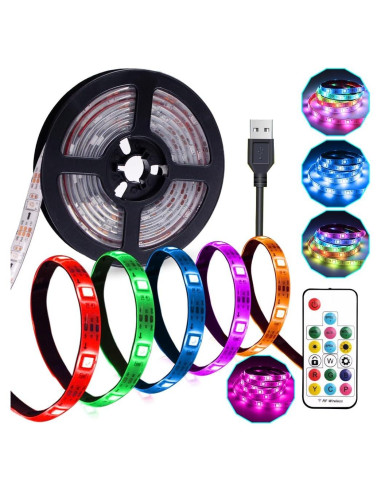 Tira LED RGB 3m USB XYOP con control remoto y memoria