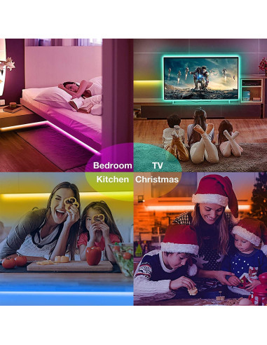 Luces de tira LED KIKO 10m RGB con control remoto y batería