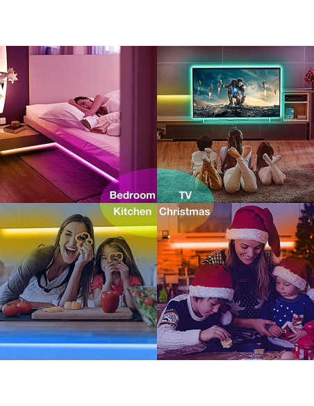 Luces de tira LED KIKO 10m RGB con control remoto y batería Luces de tira LED KIKO 10m RGB con control remoto y batería