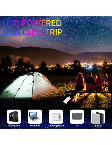 Tira de luces LED COB USB 1.5m 3000K QiGe regulable 480LEDs Tira de luces LED COB USB 1.5m 3000K QiGe regulable 480LEDs
