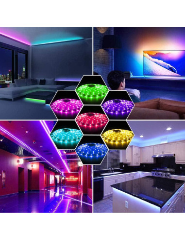 Tira de luces LED USB 4m RGB con control remoto 24 teclas
