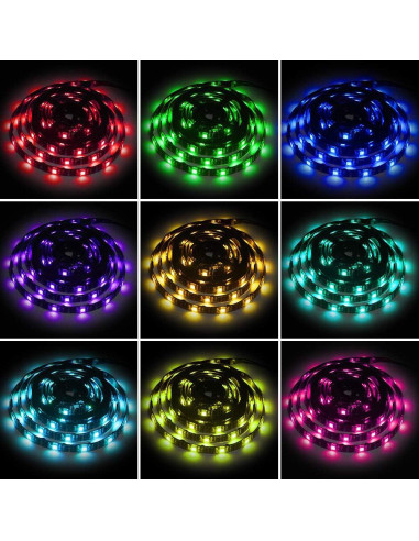 Tira de luces LED USB 4m RGB con control remoto 24 teclas