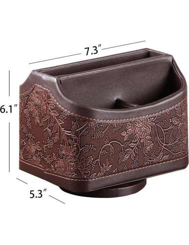 Organizador de Control Remoto Arniche 360 Cuero Sintético Marrón