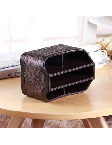 Organizador de Control Remoto Arniche 360 Cuero Sintético Marrón