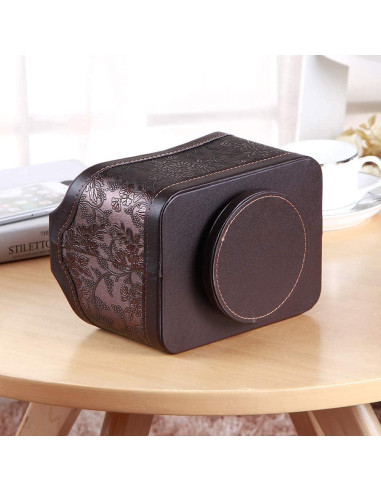 Organizador de Control Remoto Arniche 360 Cuero Sintético Marrón