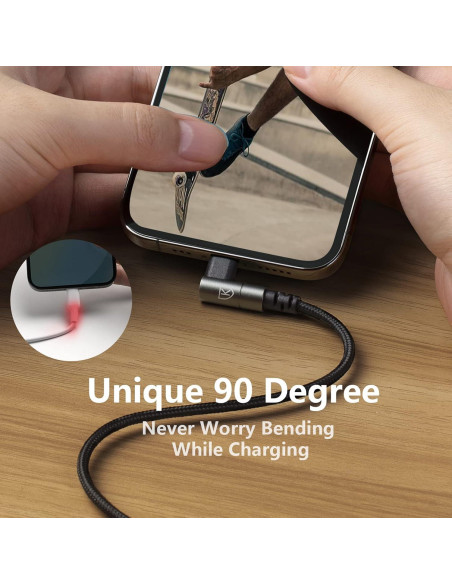 Cargador iPhone 90 Grados KIYODA 2m Carga Rápida 3Pack Cargador iPhone 90 Grados KIYODA 2m Carga Rápida 3Pack