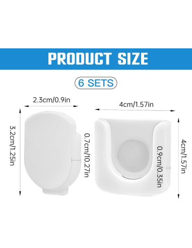 Soporte Magnético para Control Remoto KALIONE 6 Piezas Blanco