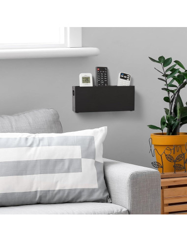 Soporte de Control Remoto DRASTAR de Madera Negro 3 Ranuras