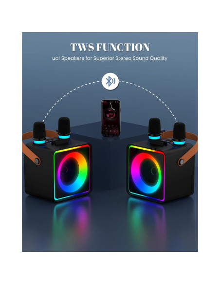 Máquina de Karaoke YLL con 2 Micrófonos Inalámbricos y Bluetooth Máquina de Karaoke YLL con 2 Micrófonos Inalámbricos y Bluetooth