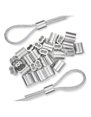 Manga de Bucle de Crimpado de Aluminio Tingheng 30Pcs 6mm