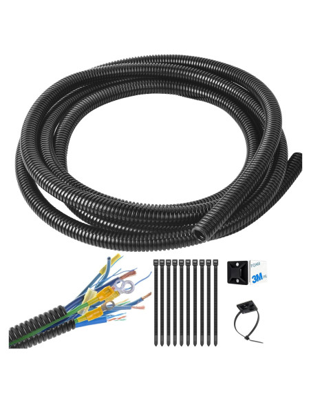 Manguera Dividida de Alambre ALLWIN 1/4" x 4.57m Negra Manguera Dividida de Alambre ALLWIN 1/4" x 4.57m Negra