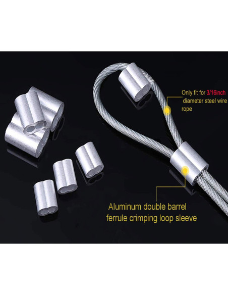 Manga de Crimpado de Aluminio Luckkyme 5 mm - Paquete de 50 Manga de Crimpado de Aluminio Luckkyme 5 mm - Paquete de 50