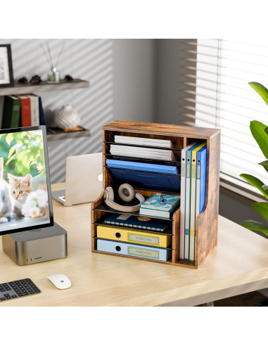 Organizador de Escritorio Simple Trending 7 Niveles Madera 40.64x22.86x43.18 cm