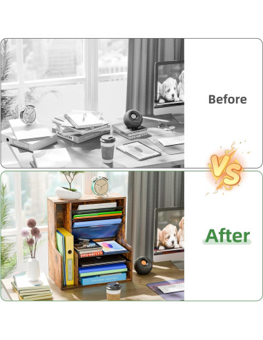 Organizador de Escritorio Simple Trending 7 Niveles Madera 40.64x22.86x43.18 cm