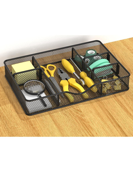 Organizador de Cajón de Escritorio VyGrow Malla Metálica 32.7x22.1x5 cm Organizador de Cajón de Escritorio VyGrow Malla Metálica 32.7x22.1x5 cm